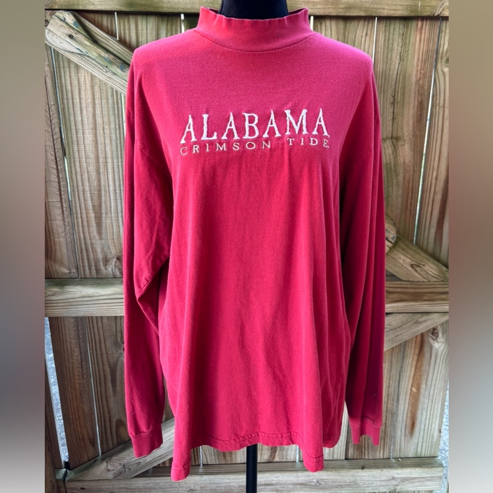 Red Alabama Crimson Tide Long Sleeve Mock Turtleneck Cotton Shirt by Red Oak XL